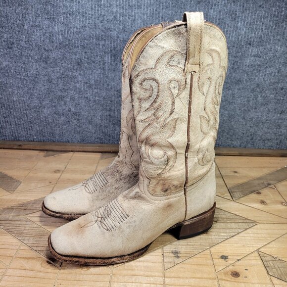 Shyanne Distressed Boots Women's 9.5 Brown Leather Western Cowgirl Snip Toe - Picture 2 of 16